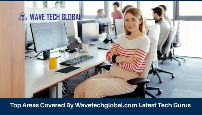 Top areas covered by wavetechglobal com latest tech gurus 1 | tycoonstory media Wavetechglobal. Com latest tech gurus discussing ai, cybersecurity, gadgets, and technology trends in a modern office